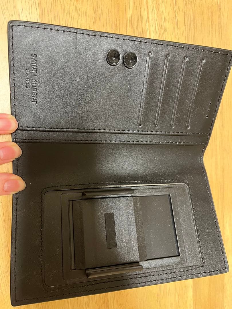 ブラックレザー フリップケース