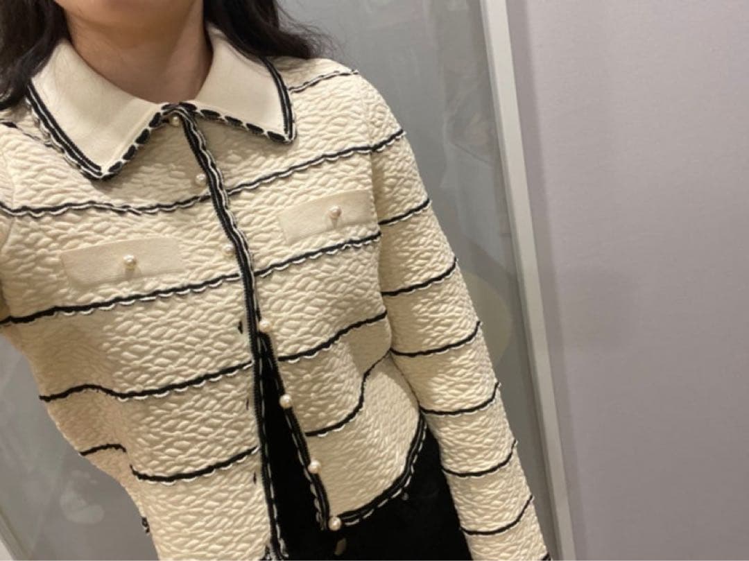 SANDRO ストライプ カーディガン 長袖