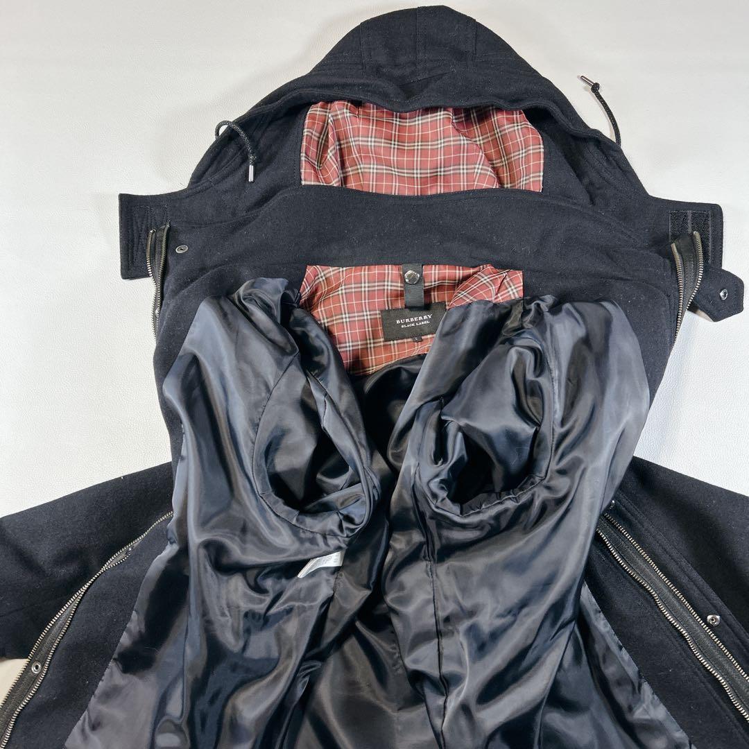 BURBERRY BLACK LABEL ライトアウター付 フーデッドコートL