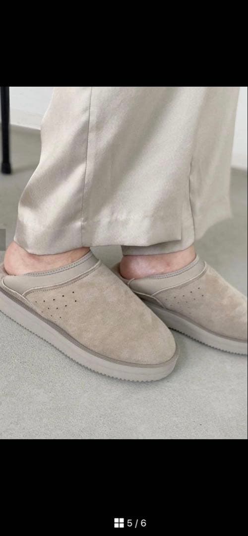 美品suicokeスイコック　ボアサンダル　スリッポン37 グレー