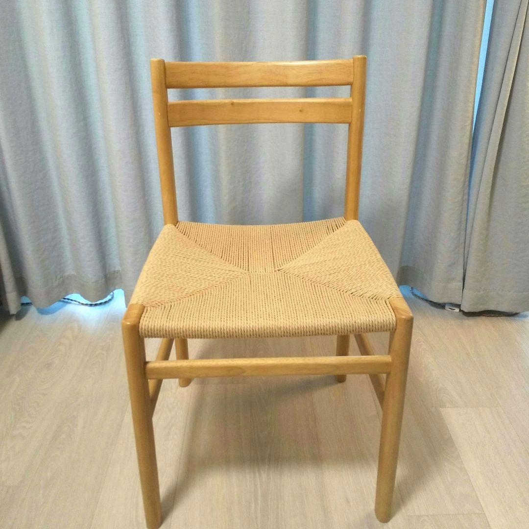 美品【無印良品】木製ペーパーコードチェア②