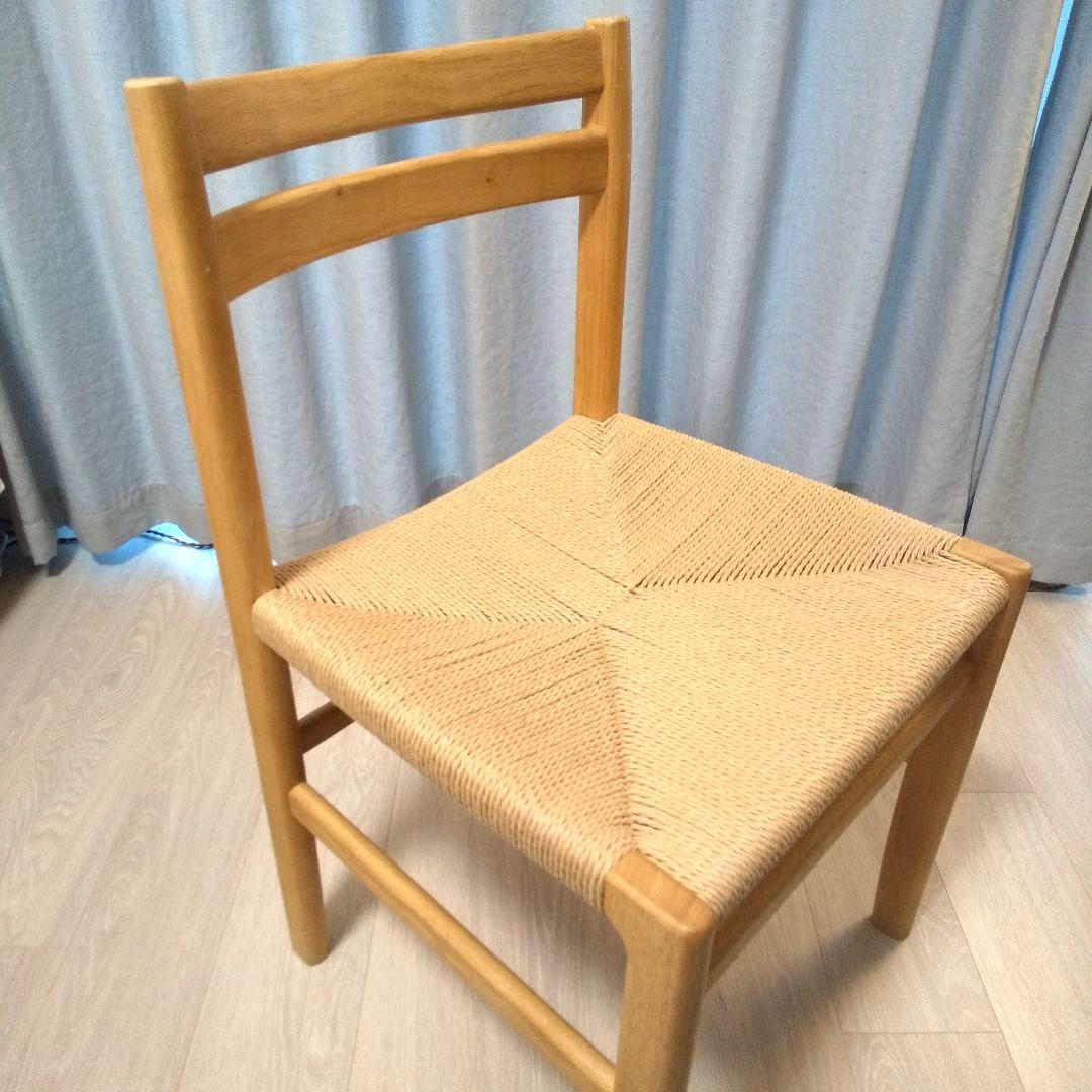 美品【無印良品】木製ペーパーコードチェア②