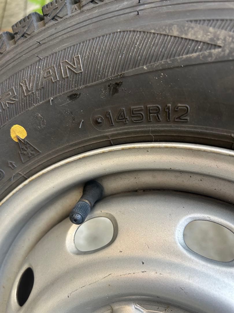 145R12 6PR ハイゼット用スタッドレス、スチールホイール4本セット