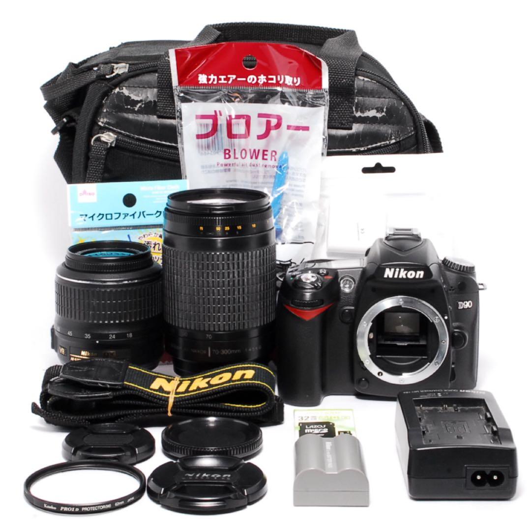 ◆バッグ付き◆Nikon D90◆一眼レフカメラ◆手ぶれ補正＆超望遠レンズセット