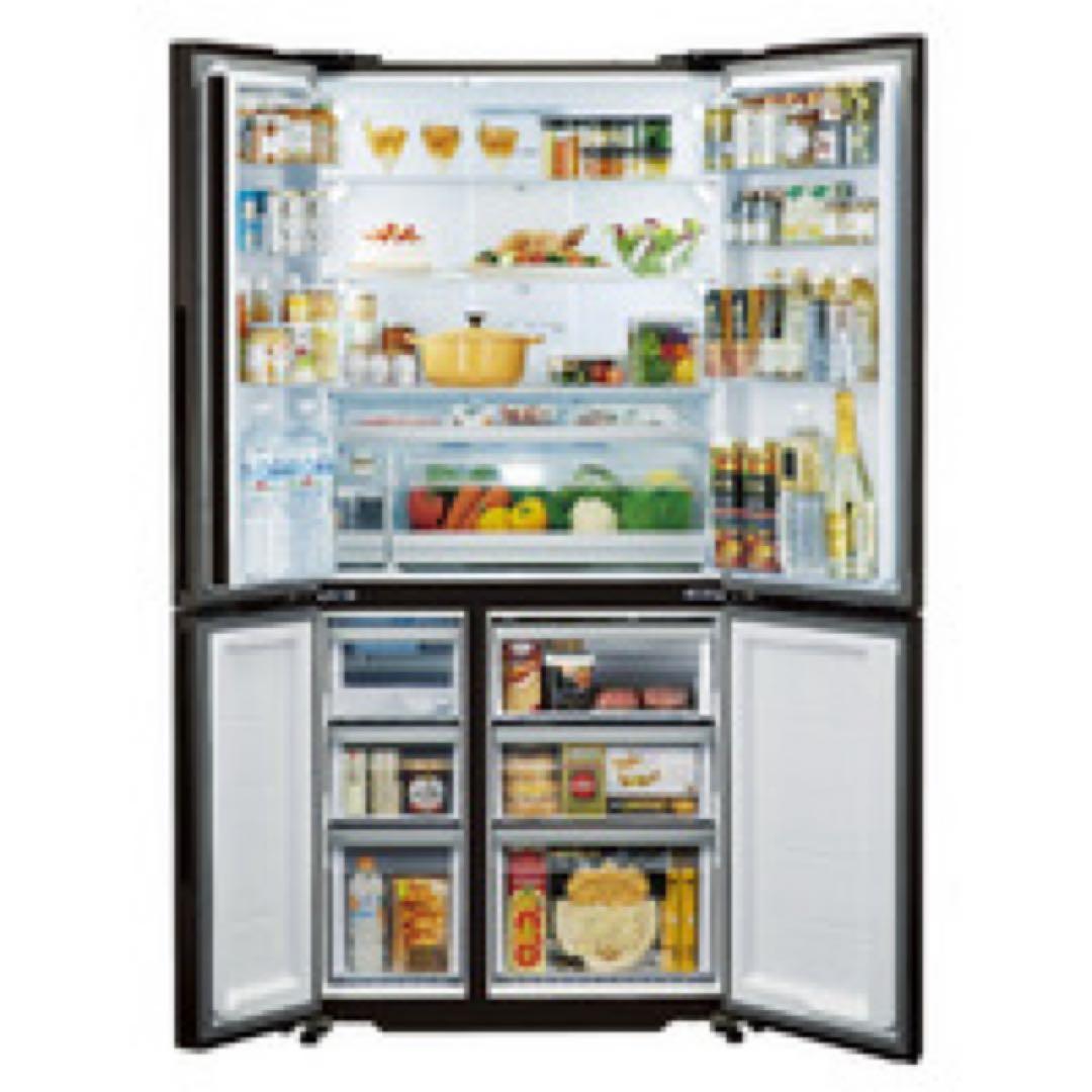 美品　値下げ　アクアAQUA AQR-TZ51J ブラウン 木目調 両開き冷蔵庫