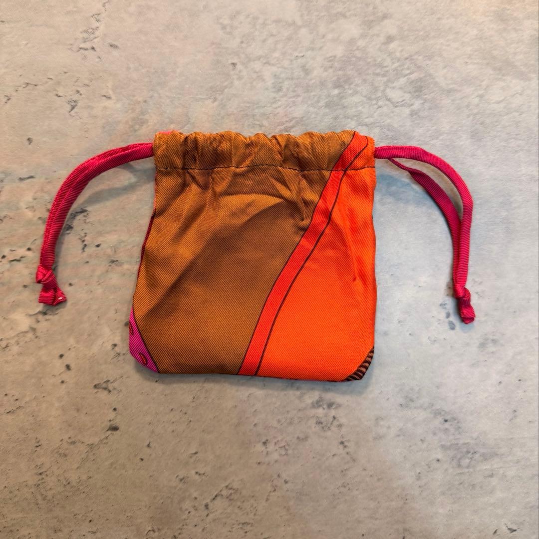 【未使用】HERMES 細めシュシュ&巾着袋のセット