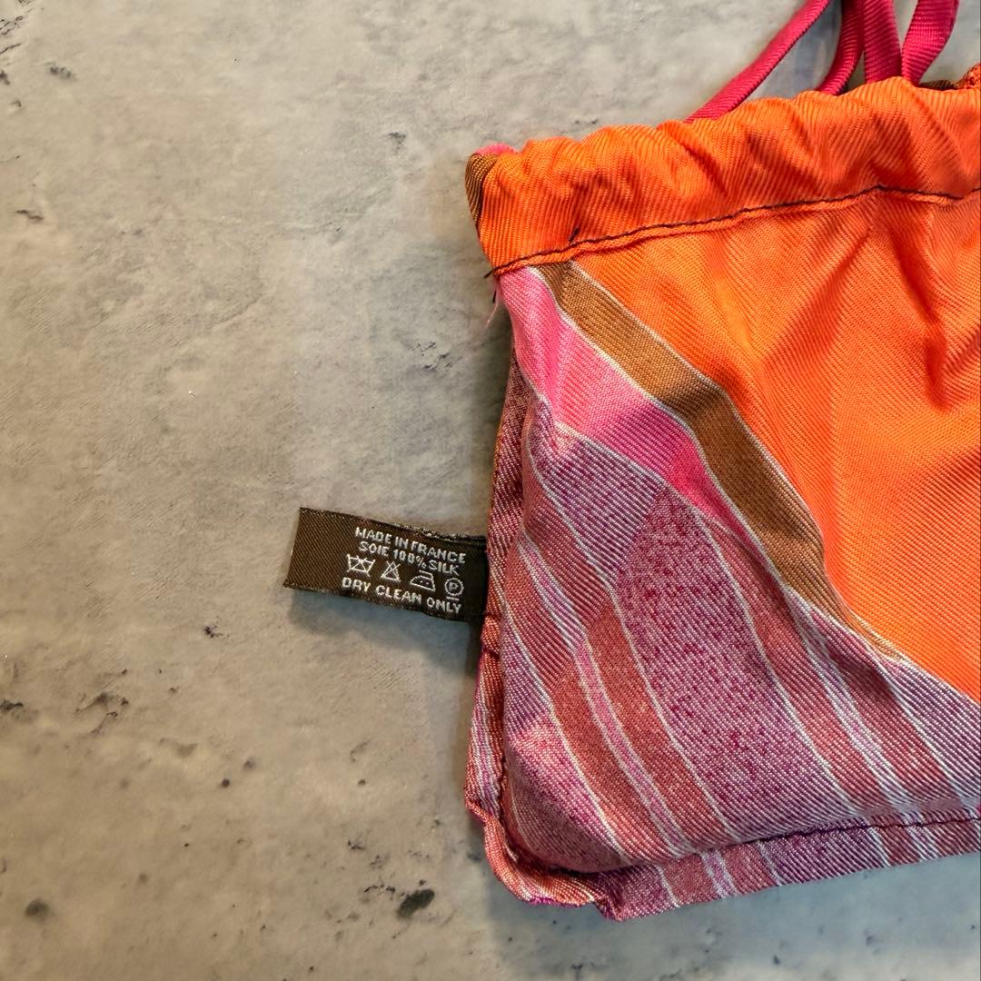 【未使用】HERMES 細めシュシュ&巾着袋のセット