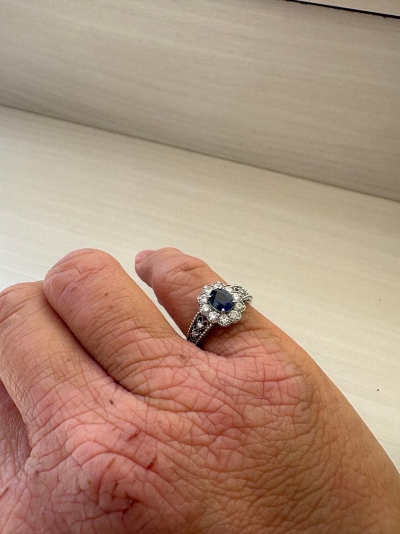 3*5様 ミニバック付【ツツミ】ブルーサファイアのリング 13号