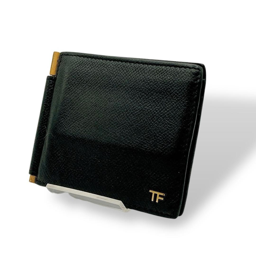 美品✨トムフォード　マネークリップ　カードケース　サフィアーノ　レザー　ブラック