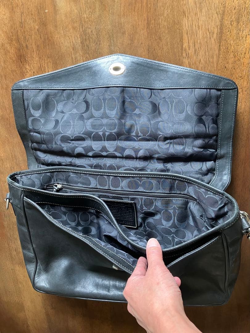 【良品!】OLD コーチ ショルダーバッグ ビジネスバッグ 黒 F06457