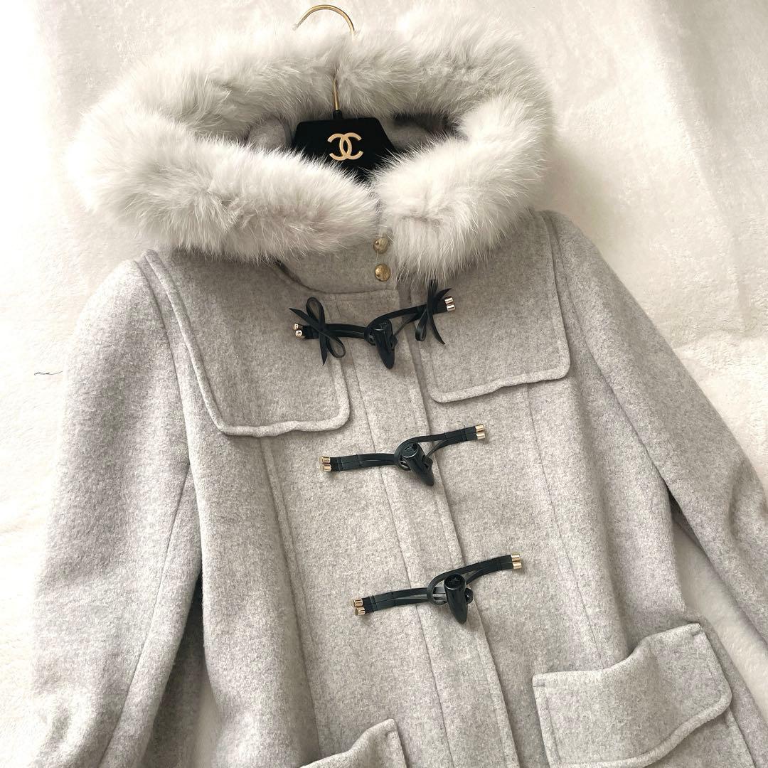 極美品⭐︎JILL STUART フォックスファー グレー ダッフルコート M