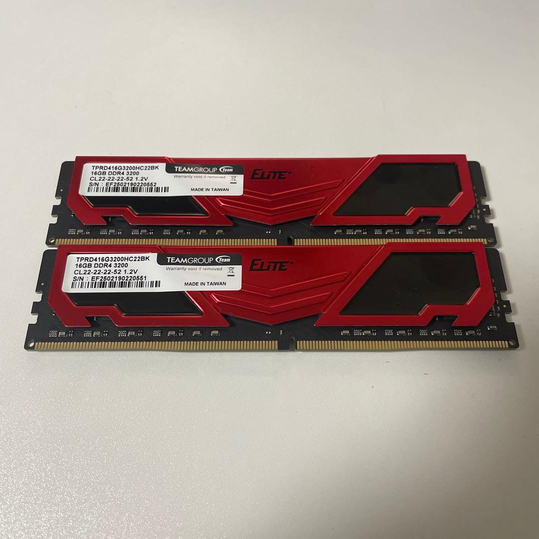 TEAMGROUP ELITE DDR4 16GB×2 32GBメモリー