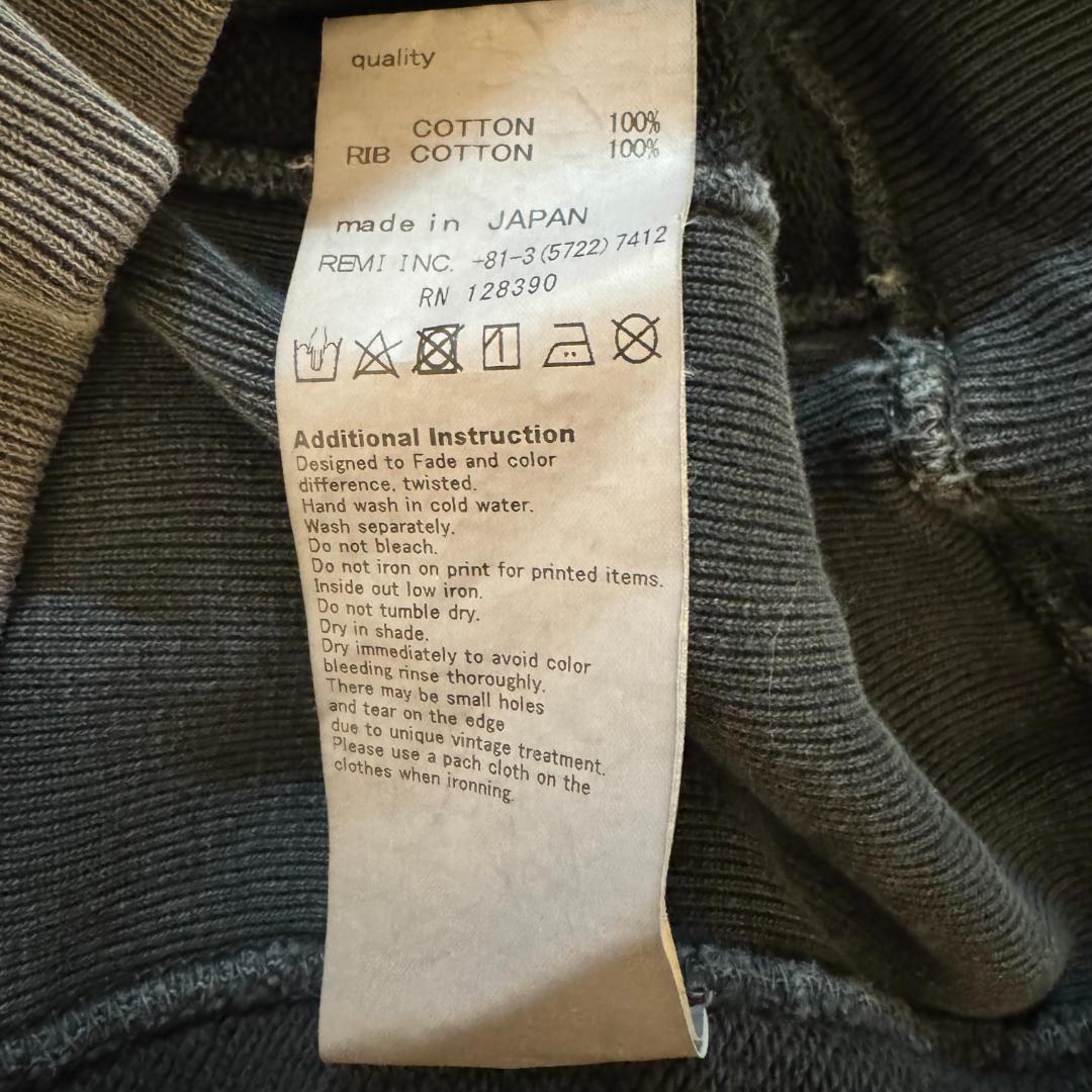 REMI RELIEF スウェット ヴィンテージ ダメージ加工 鬼フェード XL