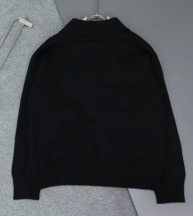 ♡AMI PARIS♡ ブラック ニットポロシャツ ハート刺繍 男女兼用