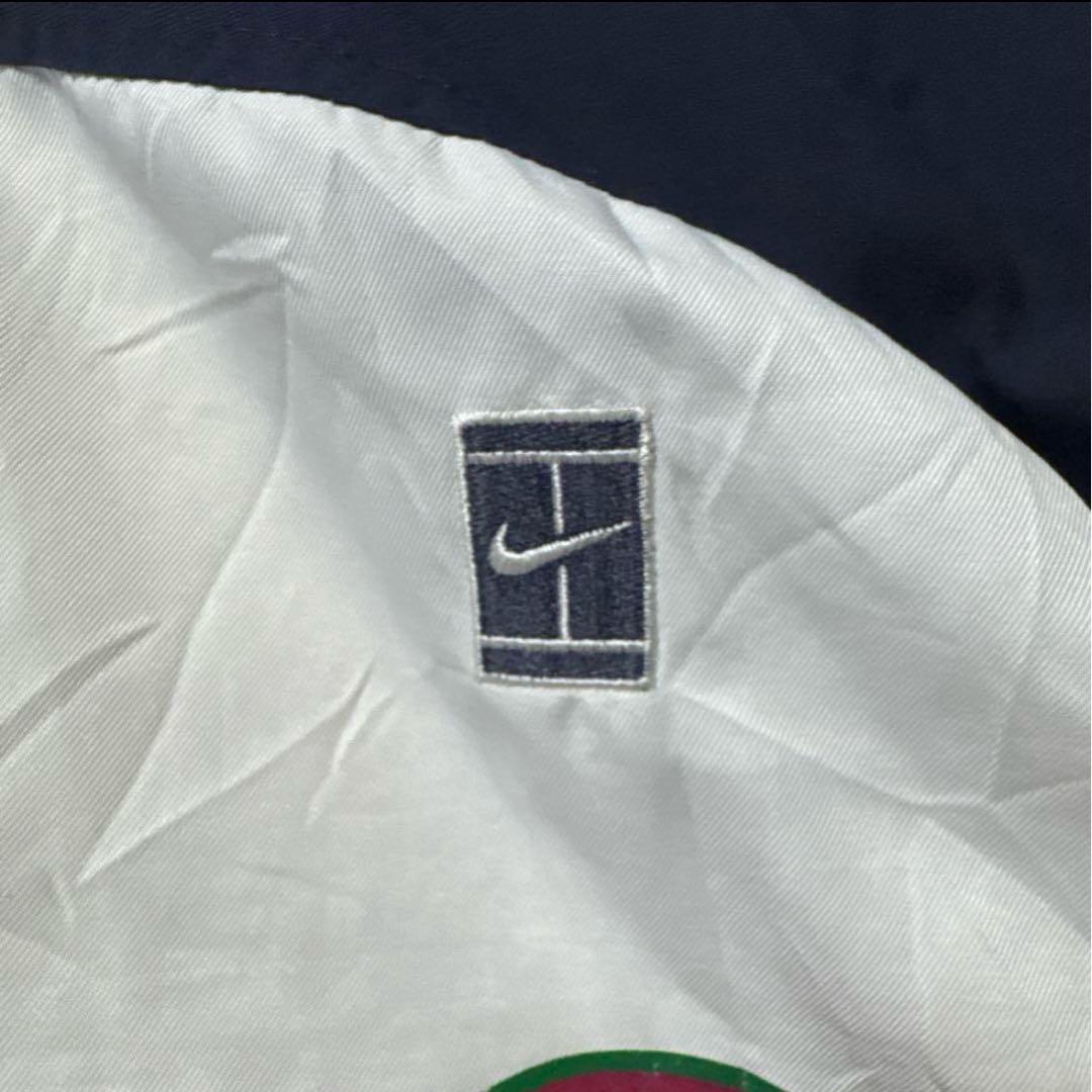 NIKE古着00s欧州支給ナイロンジャケットY2KフロッキープリントO51