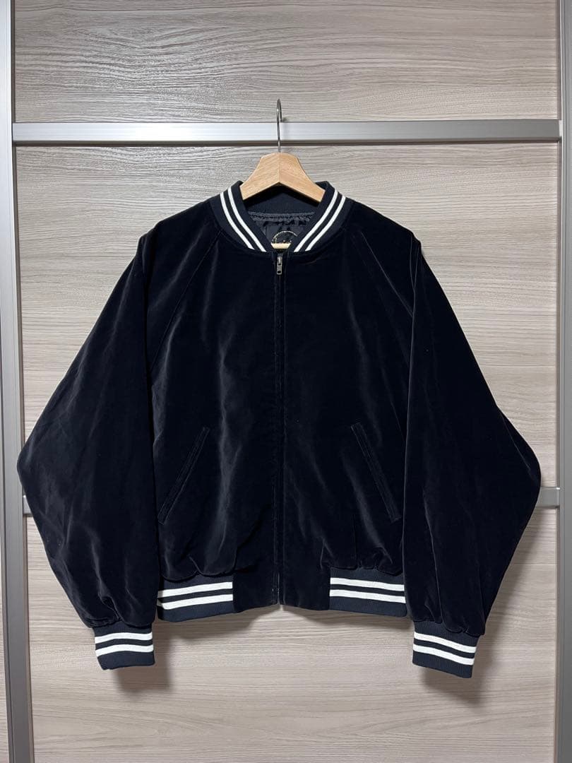 希少L★KEI SING ロサンゼルス・トランプ刺繍 ベロアスタジャン ブルゾン
