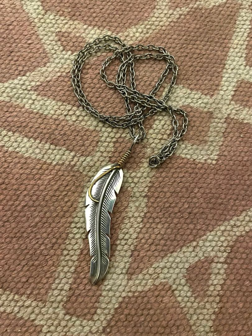 インディアンジュエリー　ジョーメイス作　ネックレストップ、あずきチェーンセット