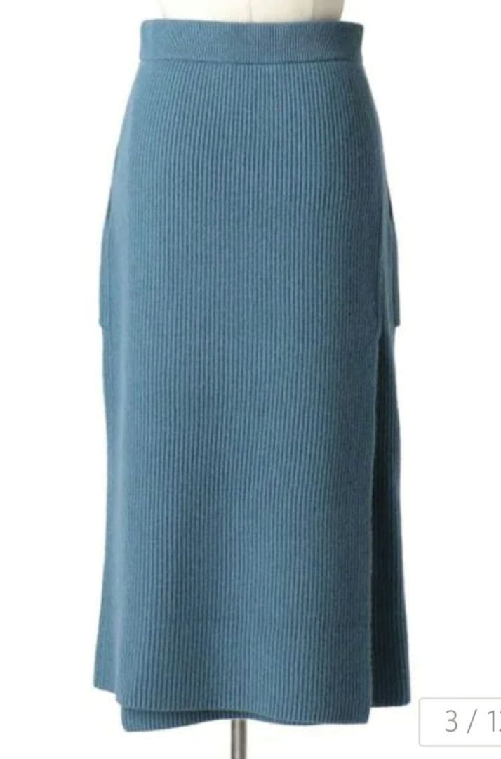 Drawer　ドゥロワー　9G畦編みバックラップニットスカート