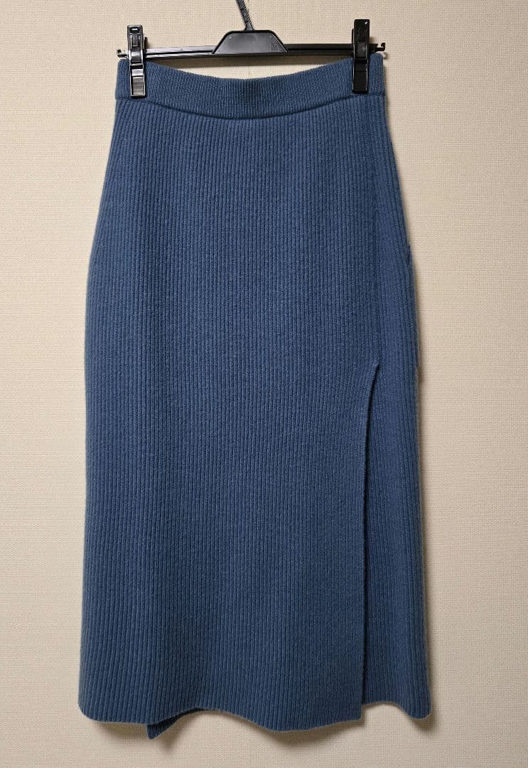 Drawer　ドゥロワー　9G畦編みバックラップニットスカート