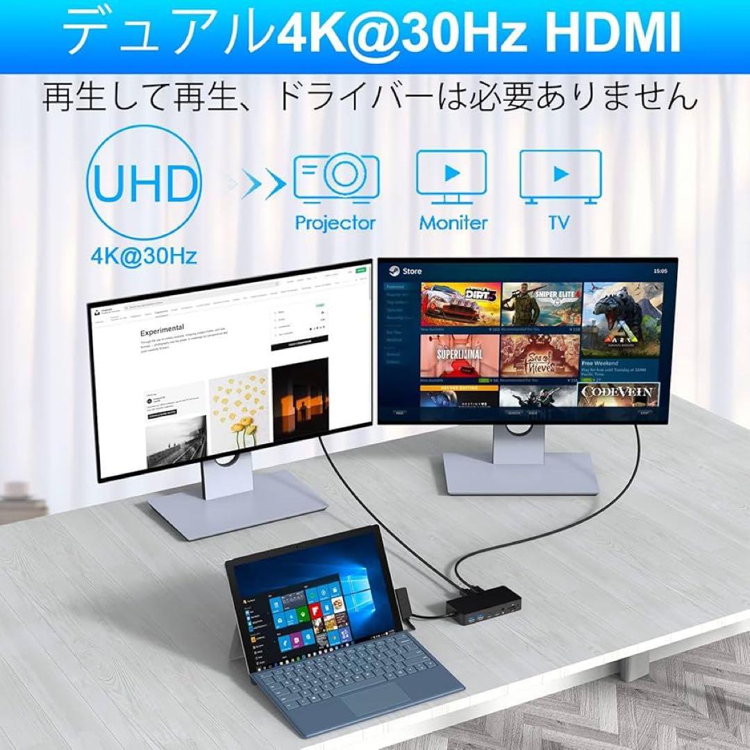 Microsoft Surface Dockingトリプルディスプレイ