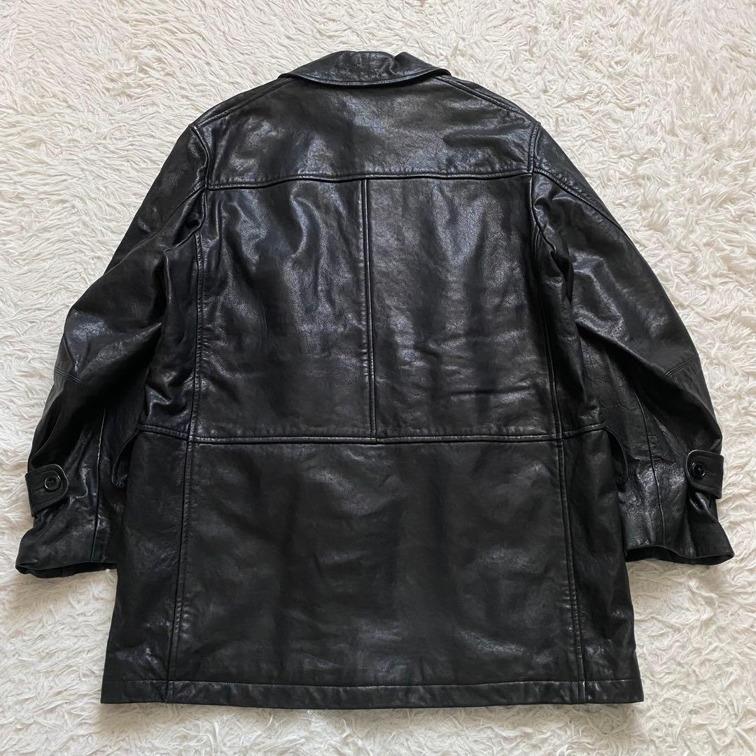 極美品■コモリ　22AW ラムレザー　羊革　ロングコート　黒　大きいサイズ