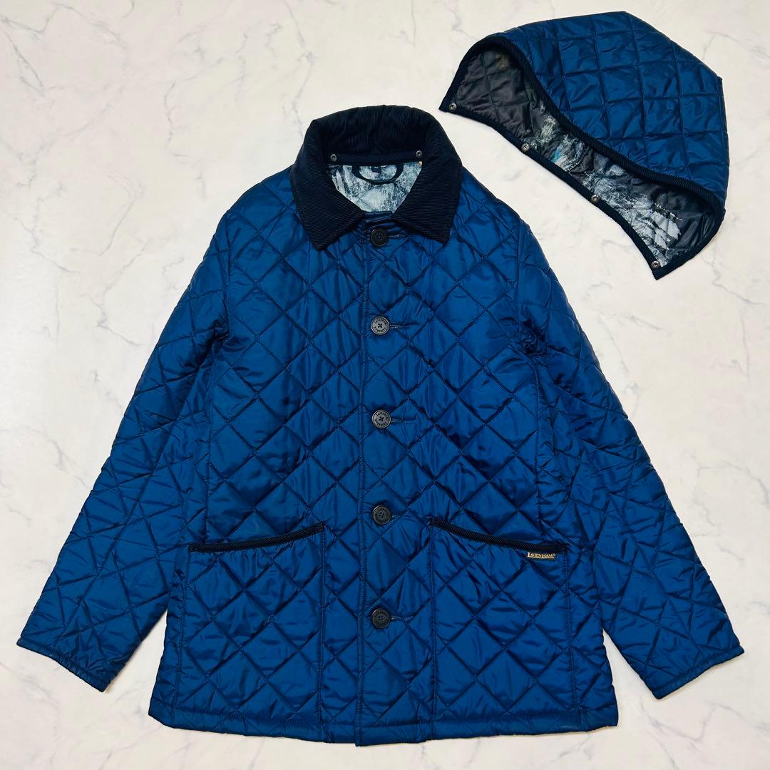 【美品】ラベンハム×ポールスミス　キルティングジャケット　総柄 2way フード