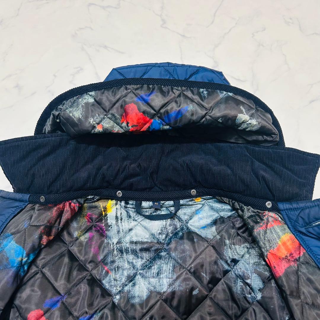 【美品】ラベンハム×ポールスミス　キルティングジャケット　総柄 2way フード