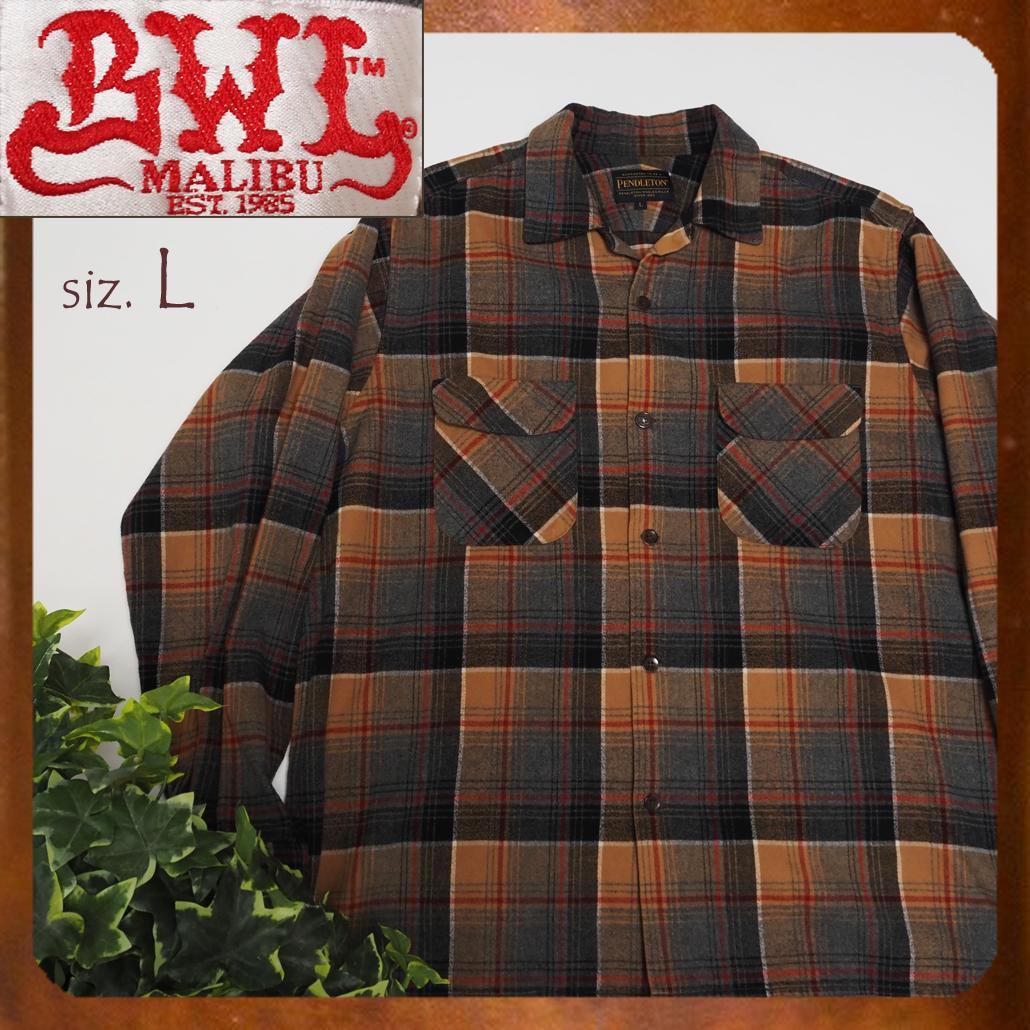 ビルウォールレザー別注 PENDLETON オンブレボートシャツ 925銀ボタン