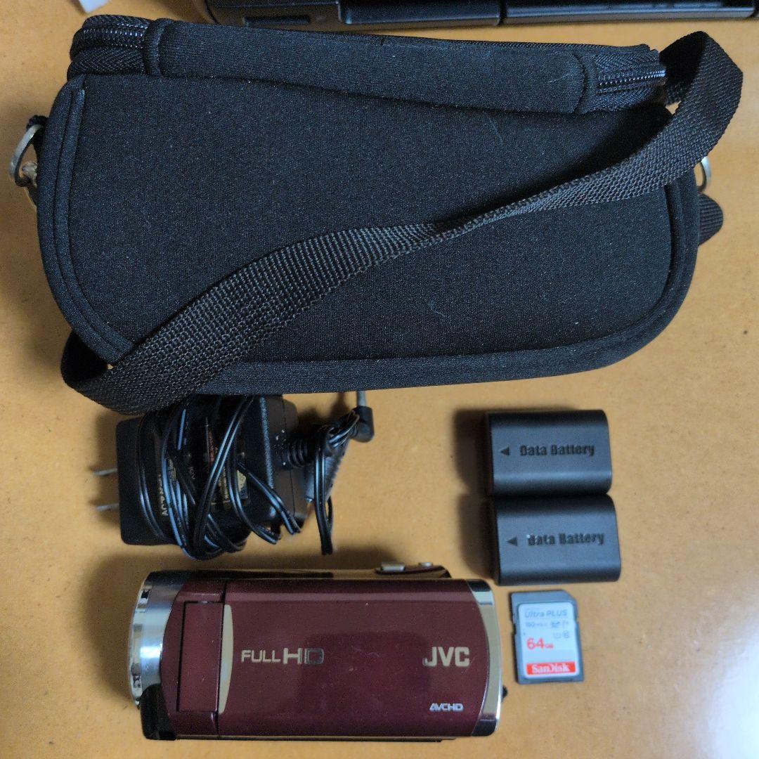 JVC everio フルHDビデオカメラ GZ-E117-R SDカード付き