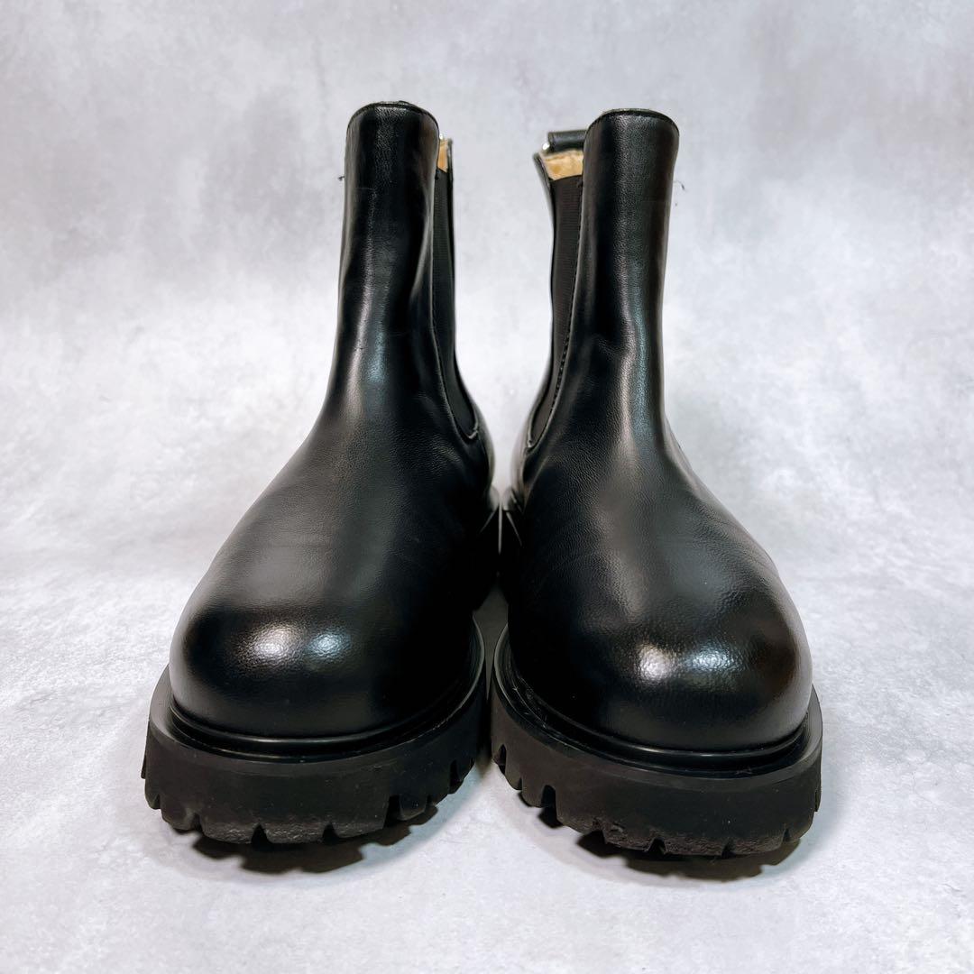 ☆美品☆【カミナンド】サイドゴアブーツ (8) 厚底　トラックソール　レザー　黒