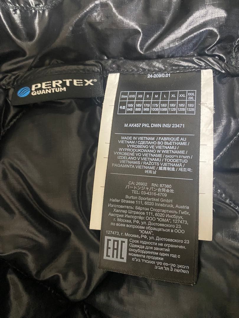 Burton [ak] 457 ダウンジャケット L ブラック