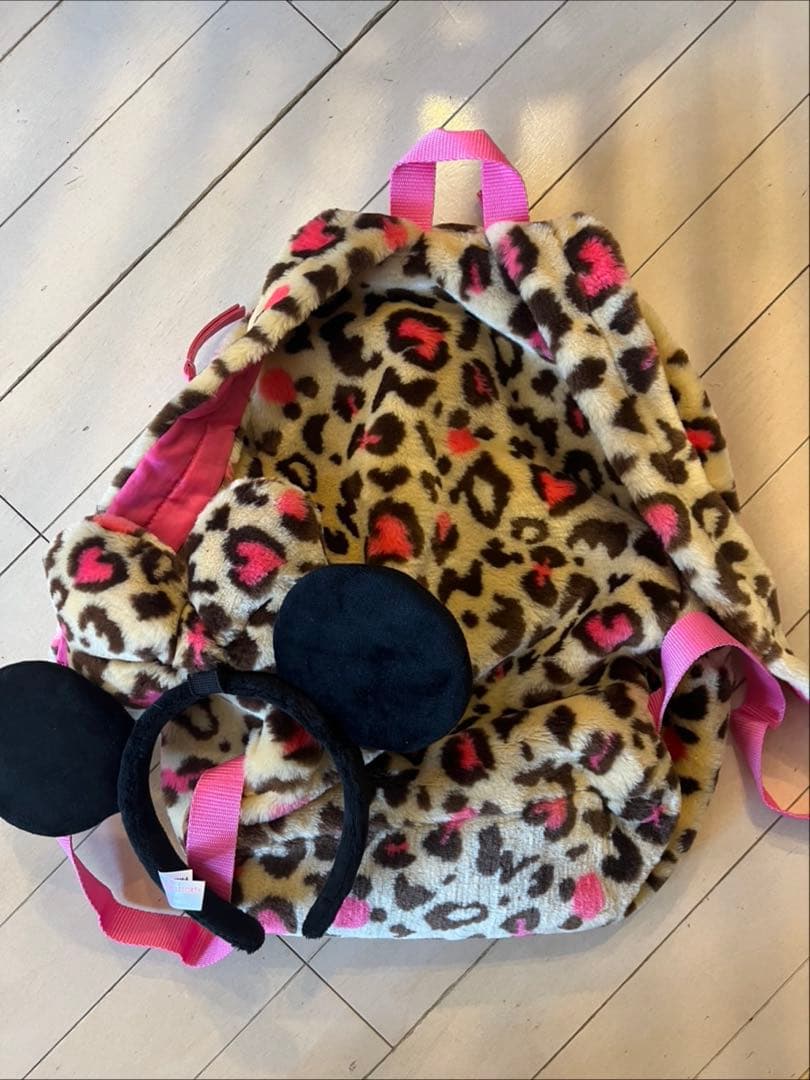 ミニー ヒョウ柄 リュック カチューシャ セット ピンク 希少
