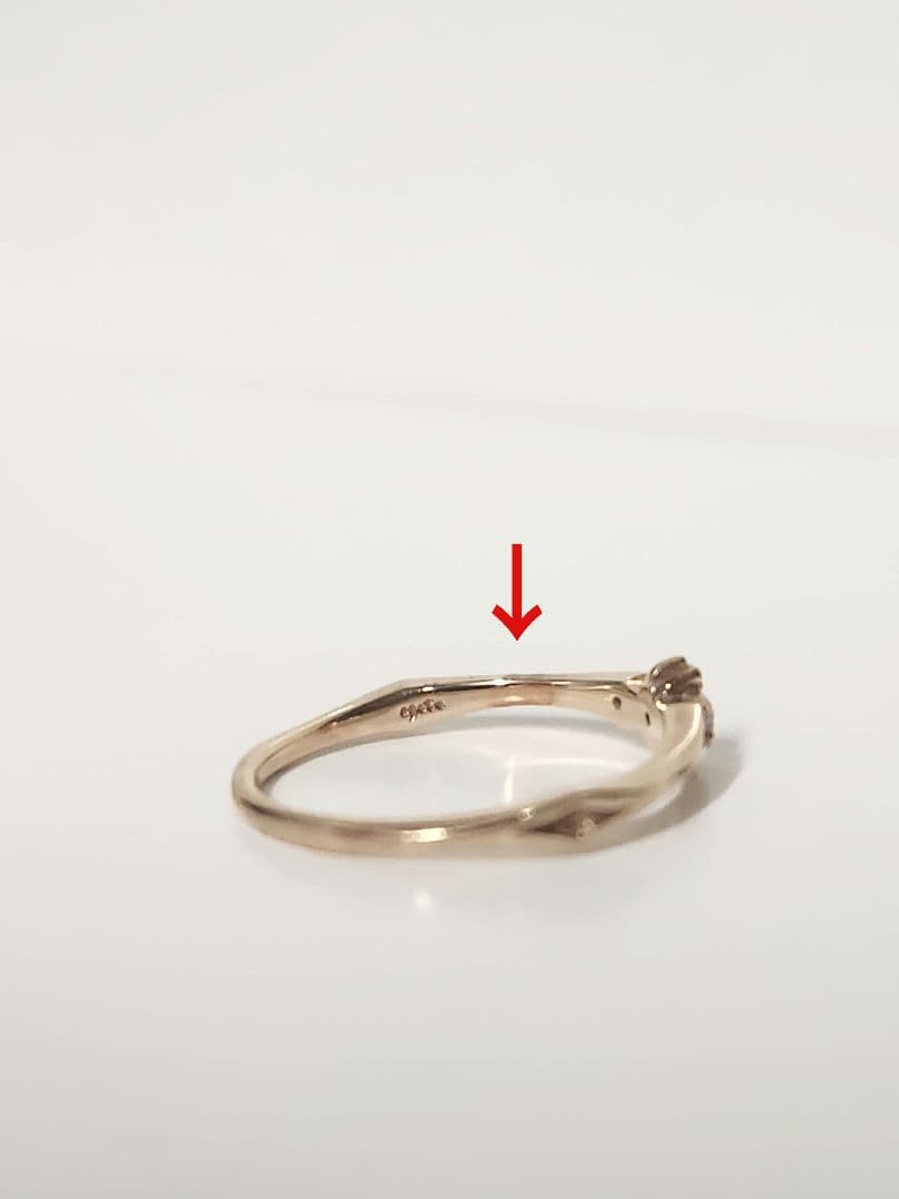 agete　K10YG　ダイヤモンド　リング　６号