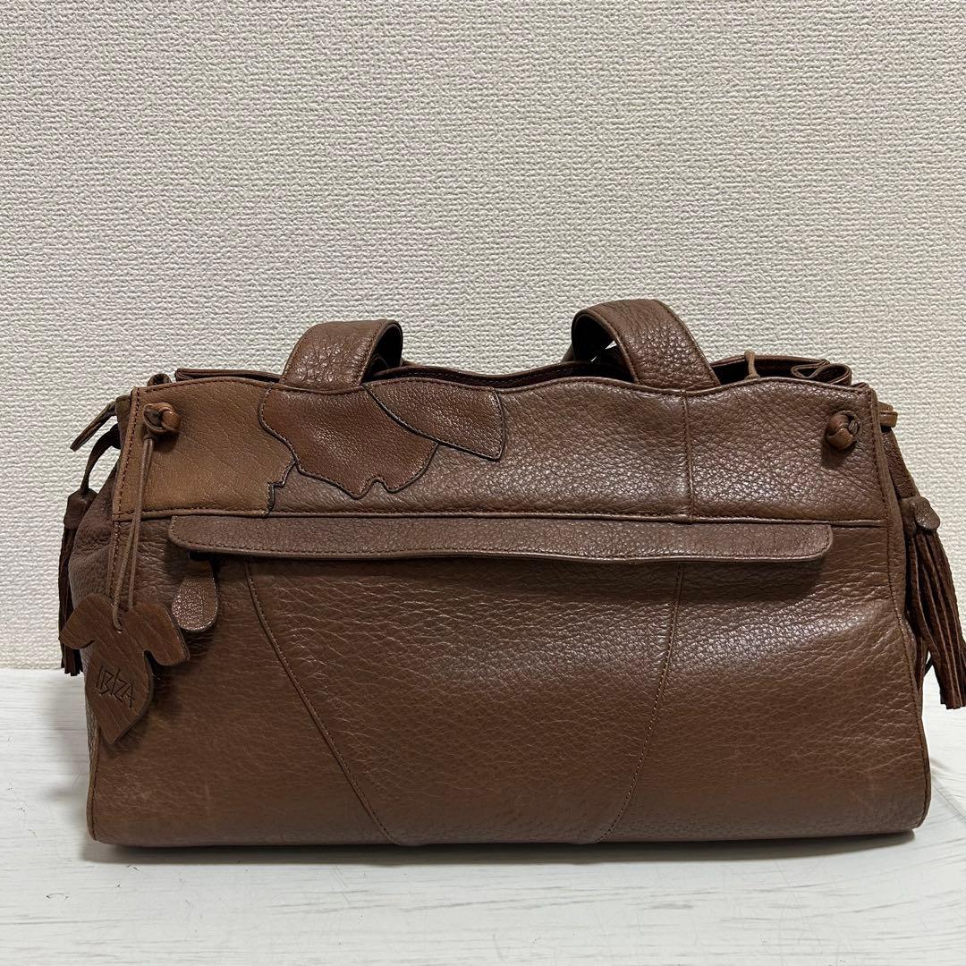 美品 IBIZA レディース ハンドバッグ ミニボストンバッグ ペッカリー