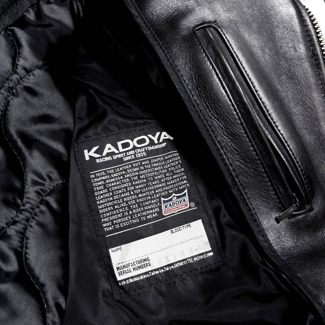 ガーラ ✨KADOYA ライナー付き ダブルライダースジャケット 牛革