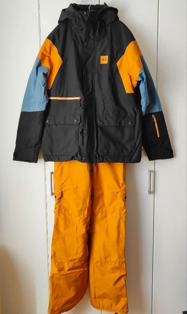 ピクチャー　スノーボードウェア上下セット メンズ 黒 オレンジ