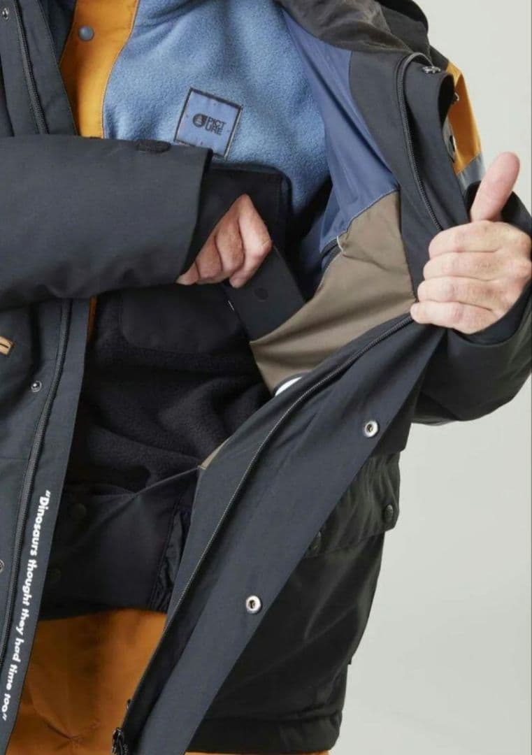 ピクチャー　スノーボードウェア上下セット メンズ 黒 オレンジ