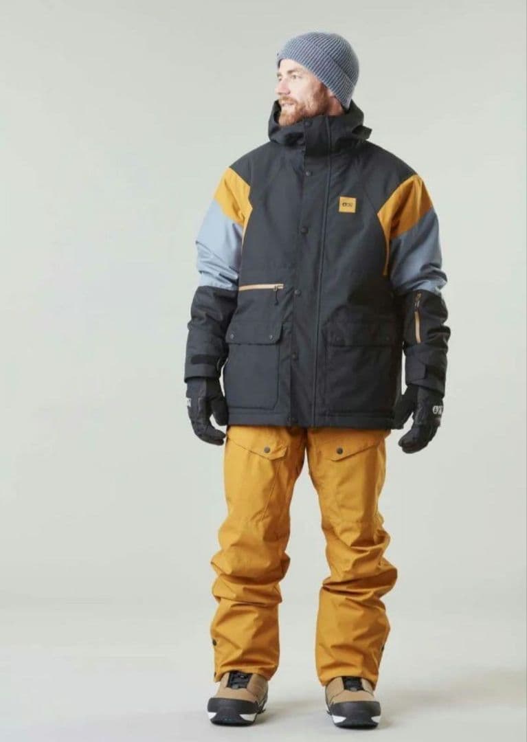 ピクチャー　スノーボードウェア上下セット メンズ 黒 オレンジ