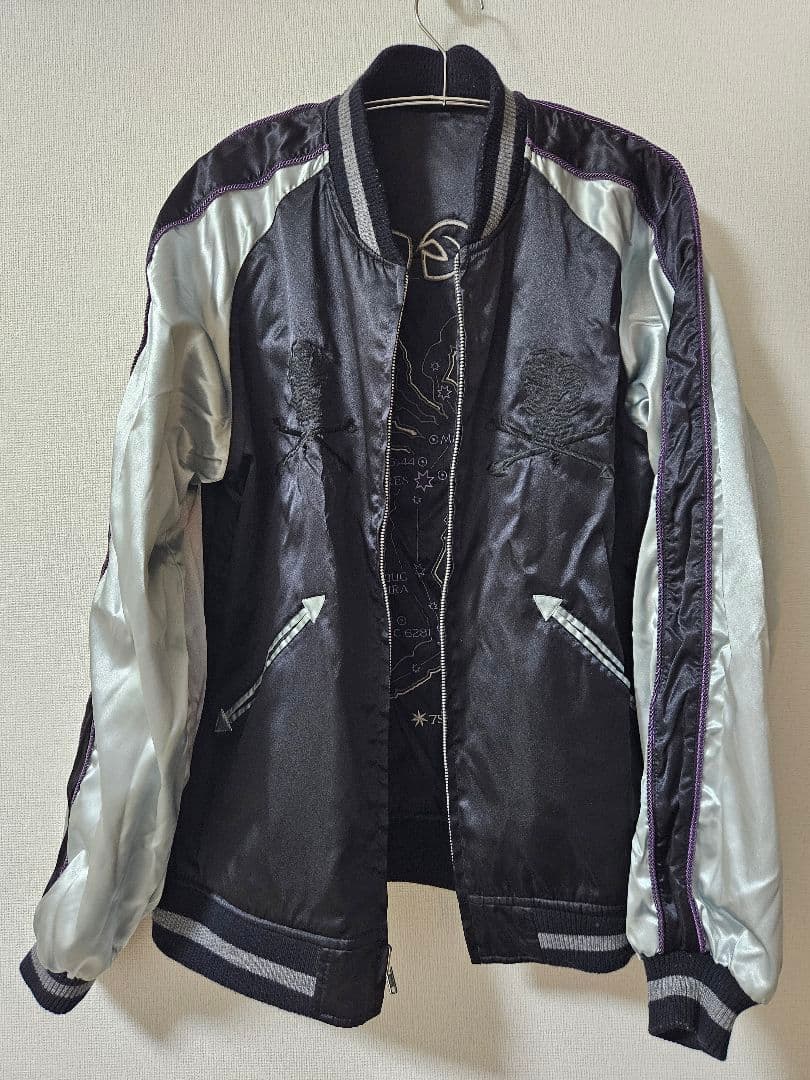 Tさま専用【希少】STUSSY スカジャン　リバーシブル 黒刺繍　Lサイズ