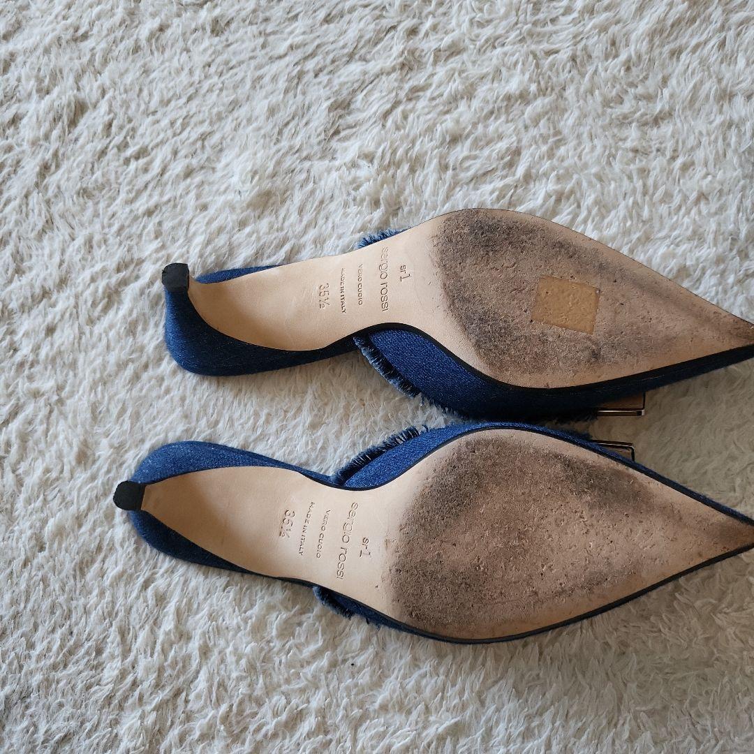 美品セルジオロッシ デニム ミュール 35.5