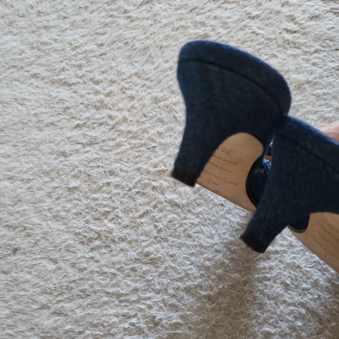 美品セルジオロッシ デニム ミュール 35.5