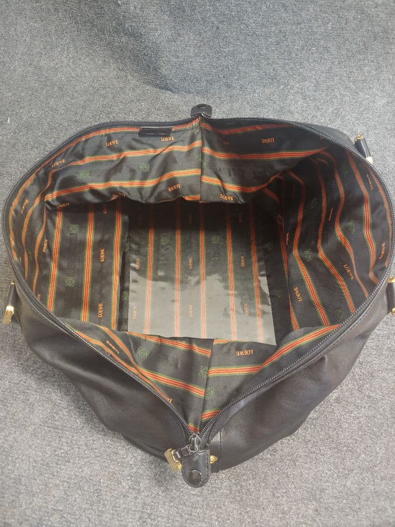 LOEWE アナグラム ロゴ レザー ボストンバッグ ハンドバッグ 969-8