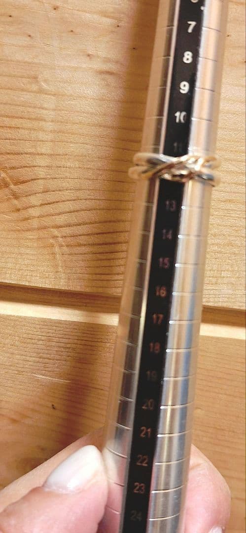 美品 4℃ シルバー925×K10 コンビ ウェーブ リング