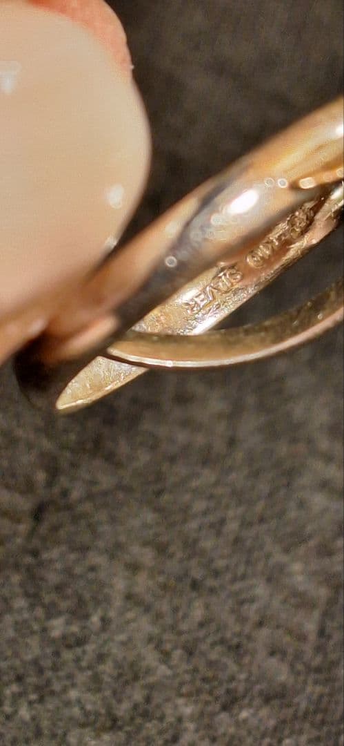 美品 4℃ シルバー925×K10 コンビ ウェーブ リング