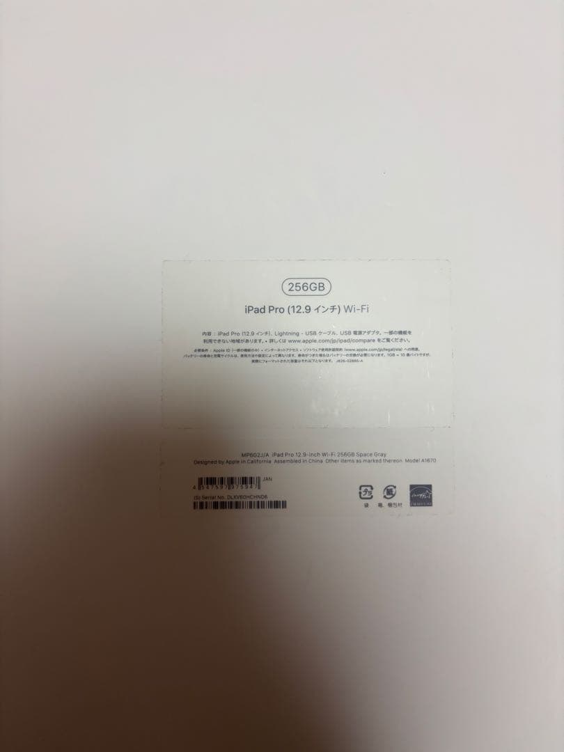 iPad pro 第2世代　12.9インチ　256GB