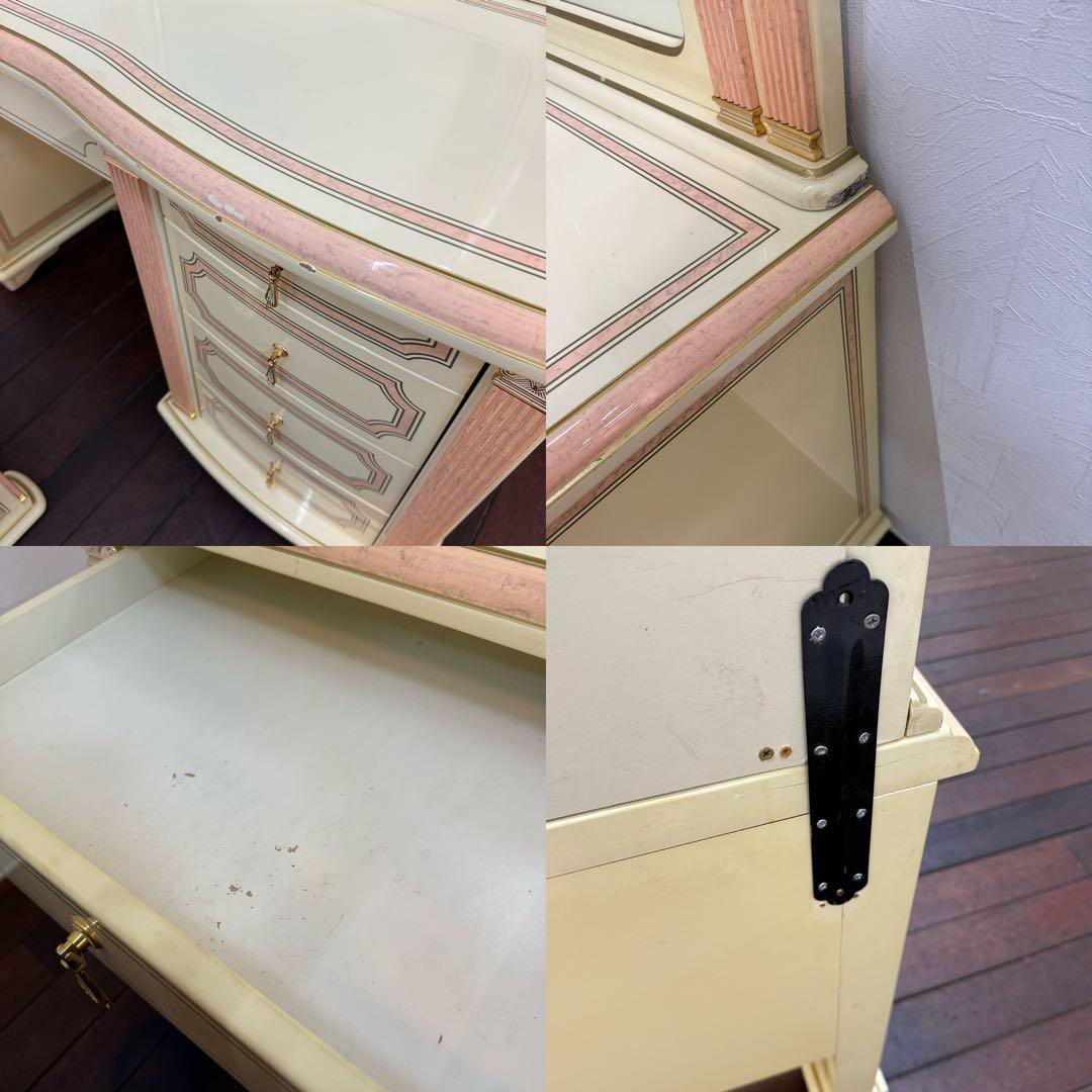 H112K68a イタリア製 ドレッサー チェアセット ロココ調