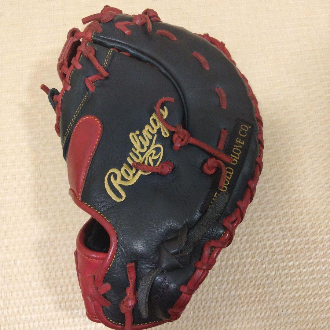 Rawlings ファーストミット　左用　赤　黒　 軟式