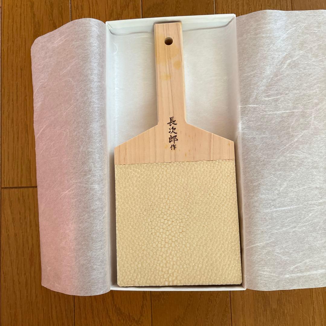厳選本鮫皮使用　鮫皮おろし　長次郎作　特大(24cm)