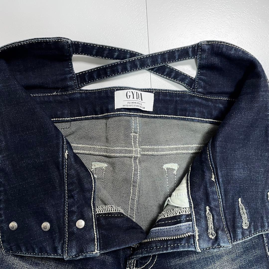 2025✨GYDA ジェイダ ハイウエストウエストクロススキニーデニムパンツ