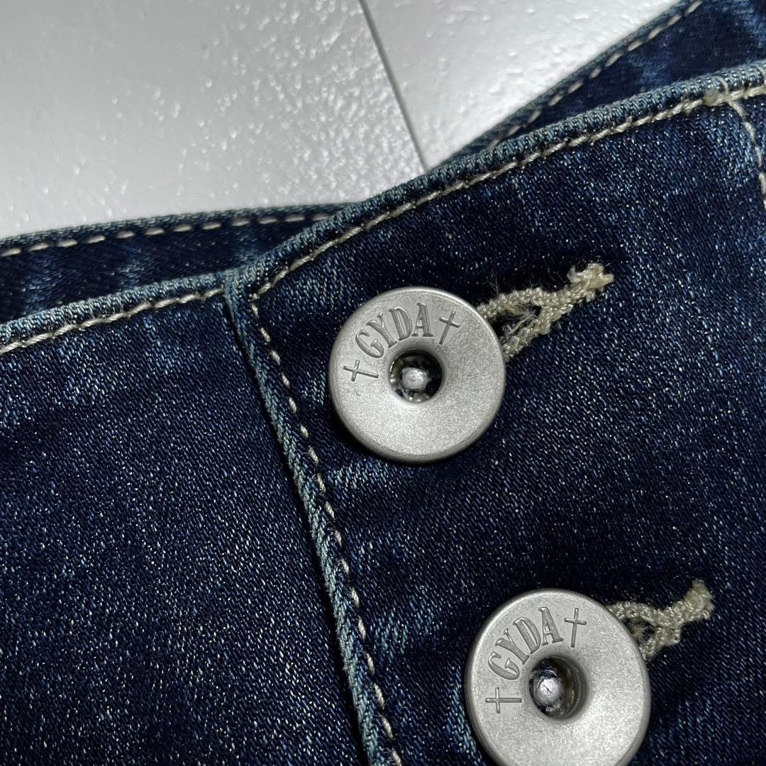 2025✨GYDA ジェイダ ハイウエストウエストクロススキニーデニムパンツ